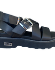 Cult women's leather sandal with straps and buckles Ziggy 3442 CLW344200 black
