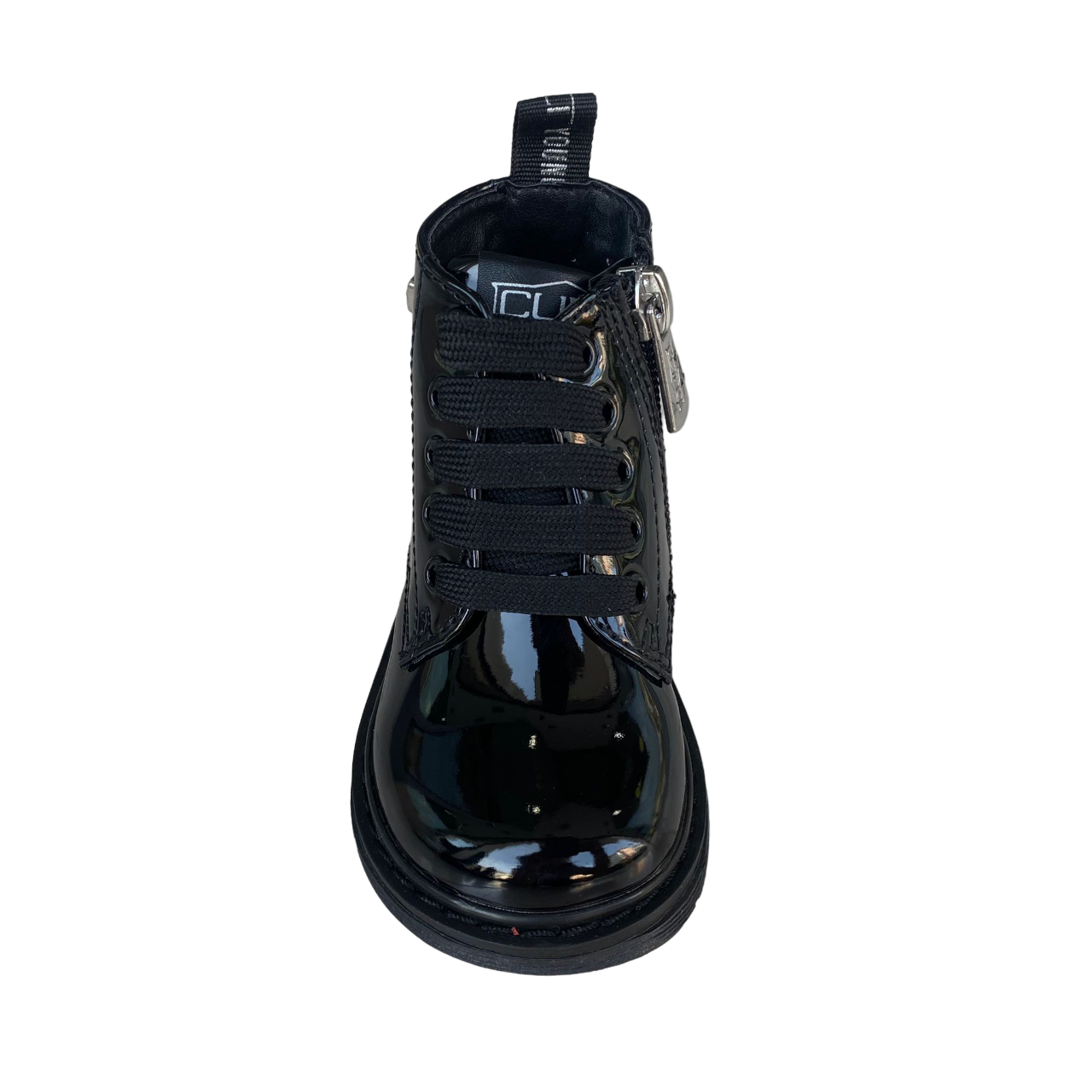 Cult scarpa anfibio da bambina T-131 nero lucido