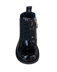 Cult scarpa anfibio da bambina T-131 nero lucido