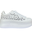 Cult scarpa sneakers con zeppa da donna Pearl 4425 bianco