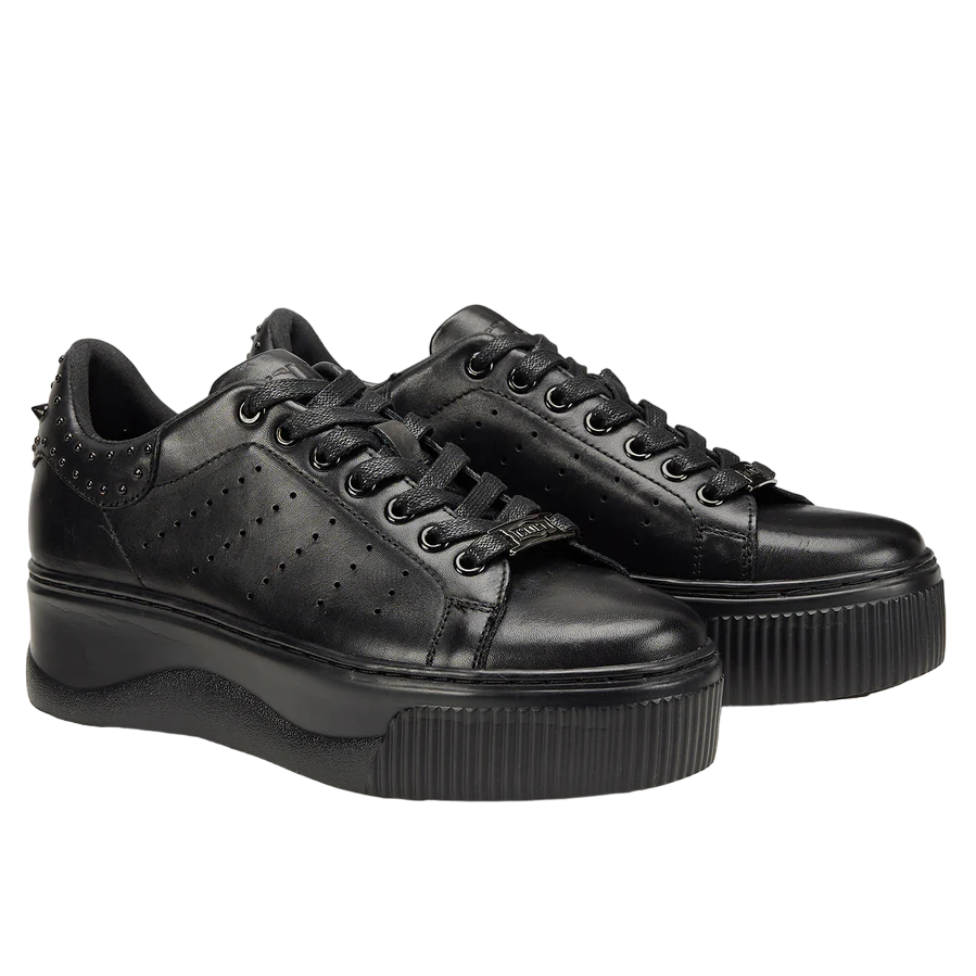 Cult scarpa sneakers da donna in pelle  con borchie Perry 4236 nero