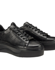 Cult scarpa sneakers da donna in pelle  con borchie Perry 4236 nero