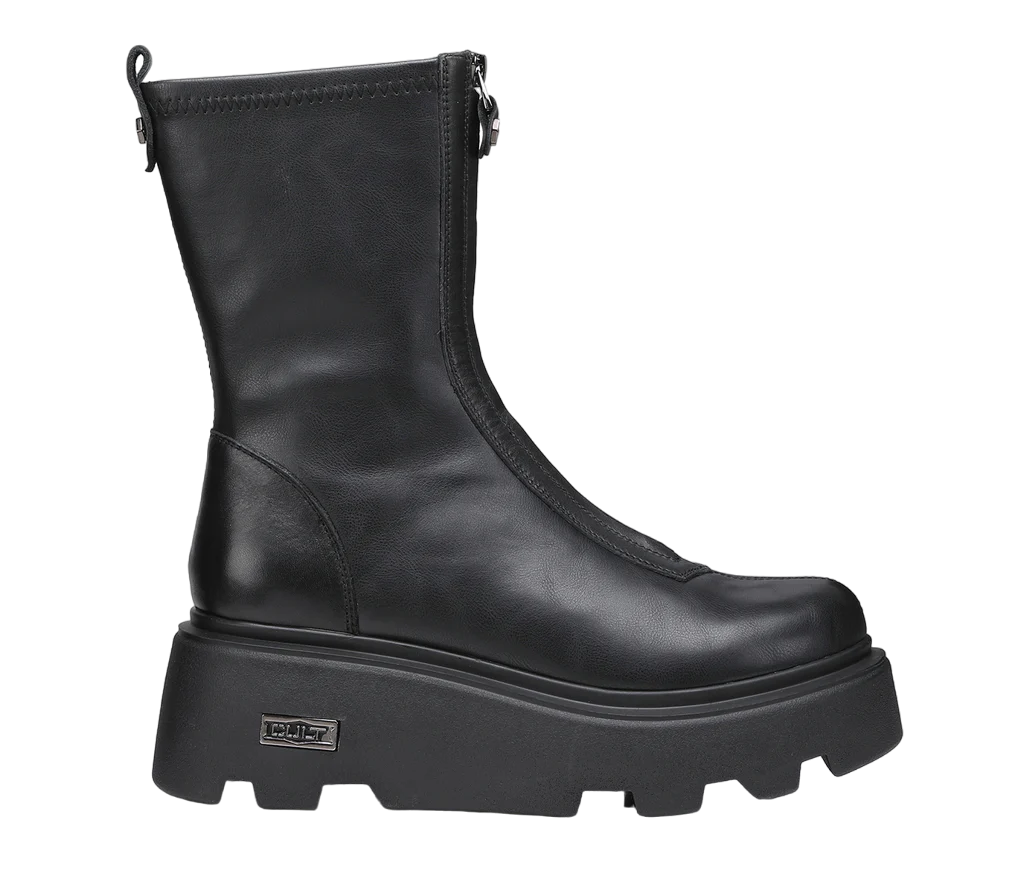 Cult stivaletto da donna con zip frontale e zeppa New Rock 3554 nero