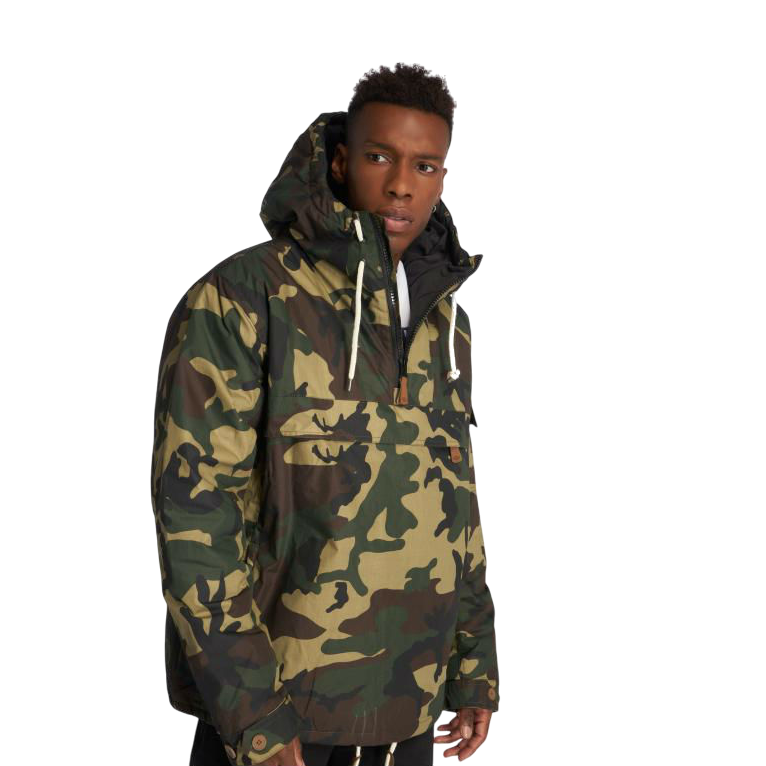 Dickies giaccone da uomo con cappuccio mezza zip e tascone a marsupio Milford camouflage