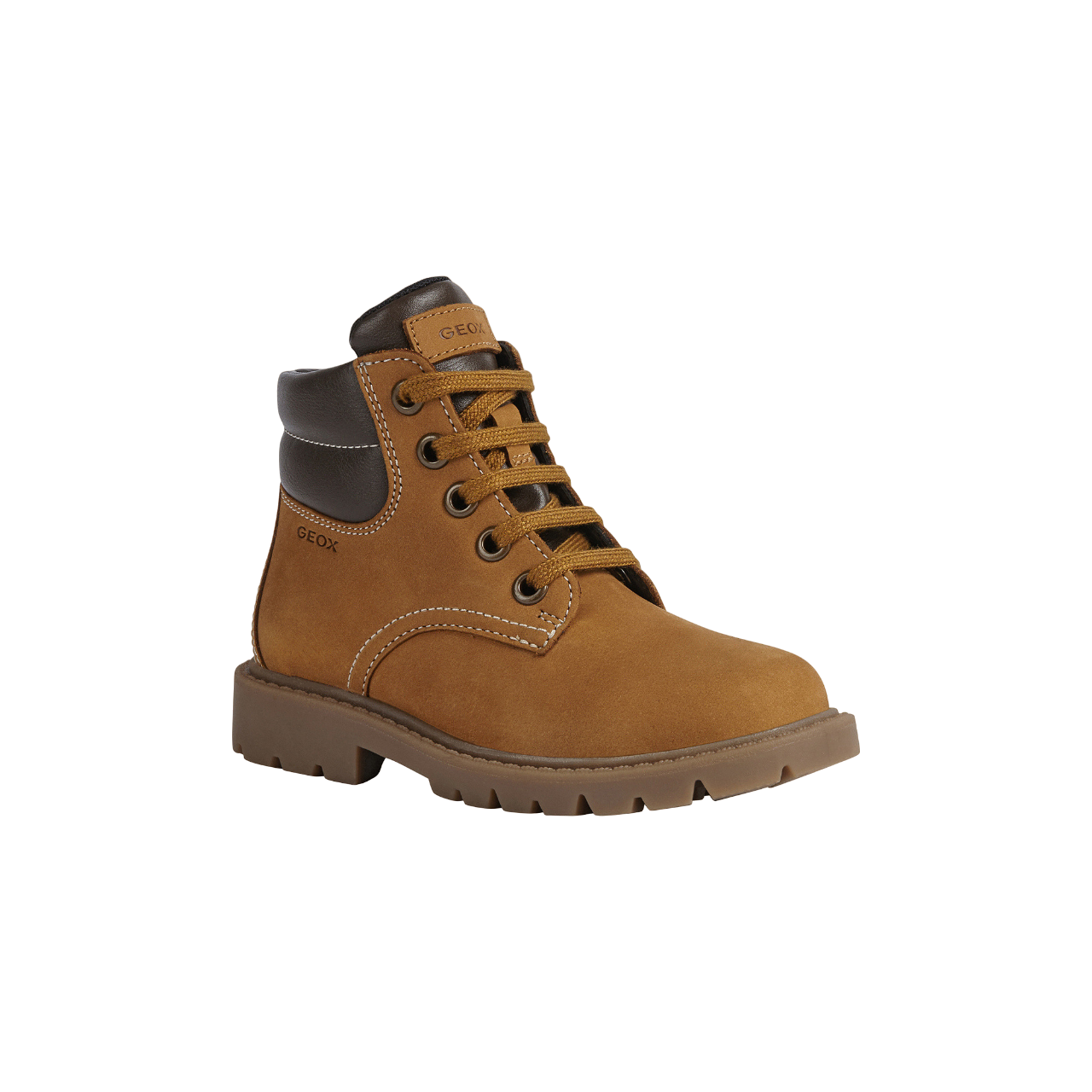 Geox Shaylax children&#39;s lumberjack boot in nubuck leather J16FAB 032BC C0930 b yellow-brown