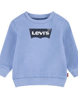 Levi's Kids Crewneck sweatshirt with classic Batwing logo for infants 6E9079-BF2 light blue