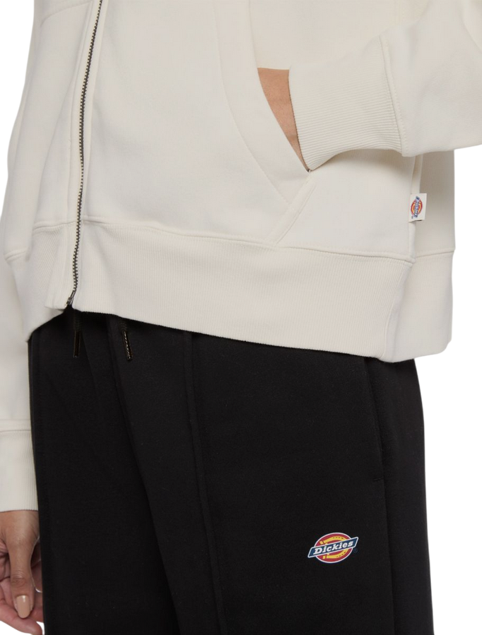 Vista laterale felpa con cappuccio Dickies donna Oakport DK0A4Y1ZECR ecru