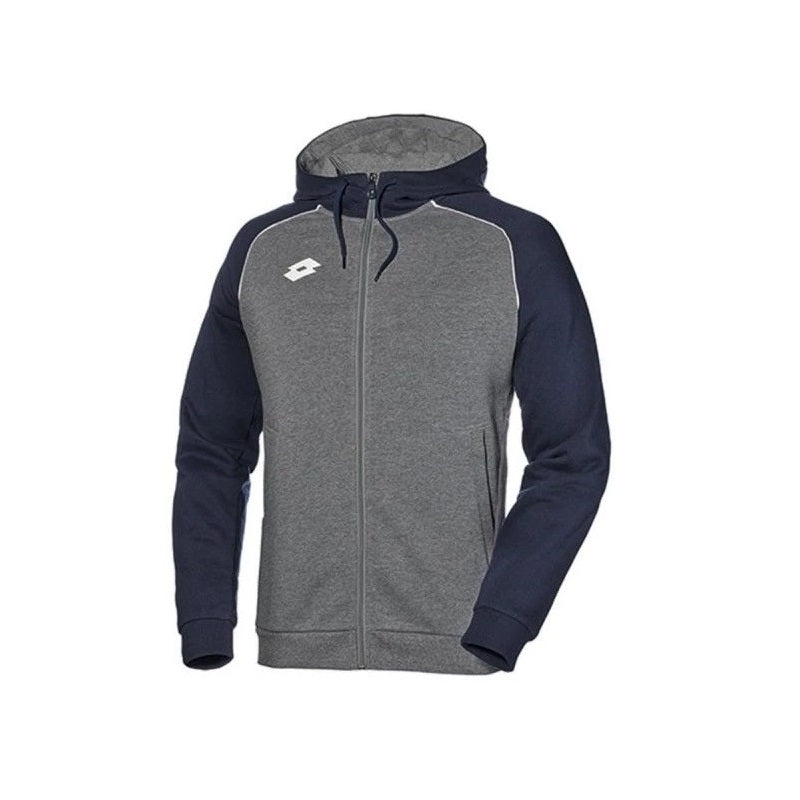 Felpa Lotto Sweat FZ Delta Plus T5535 blu-grigio con zip, tessuto tecnico per comfort premium durante sport e tempo libero