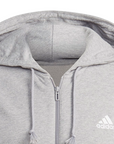 Adidas Men's sweatshirt with hood and full zip IC9833 medium grey-white