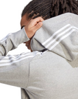 Adidas Men's sweatshirt with hood and full zip IC9833 medium grey-white