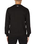 Fila felpa girocollo e logo grande da uomo Classic Pure Crew Sweat 681091 002 nero