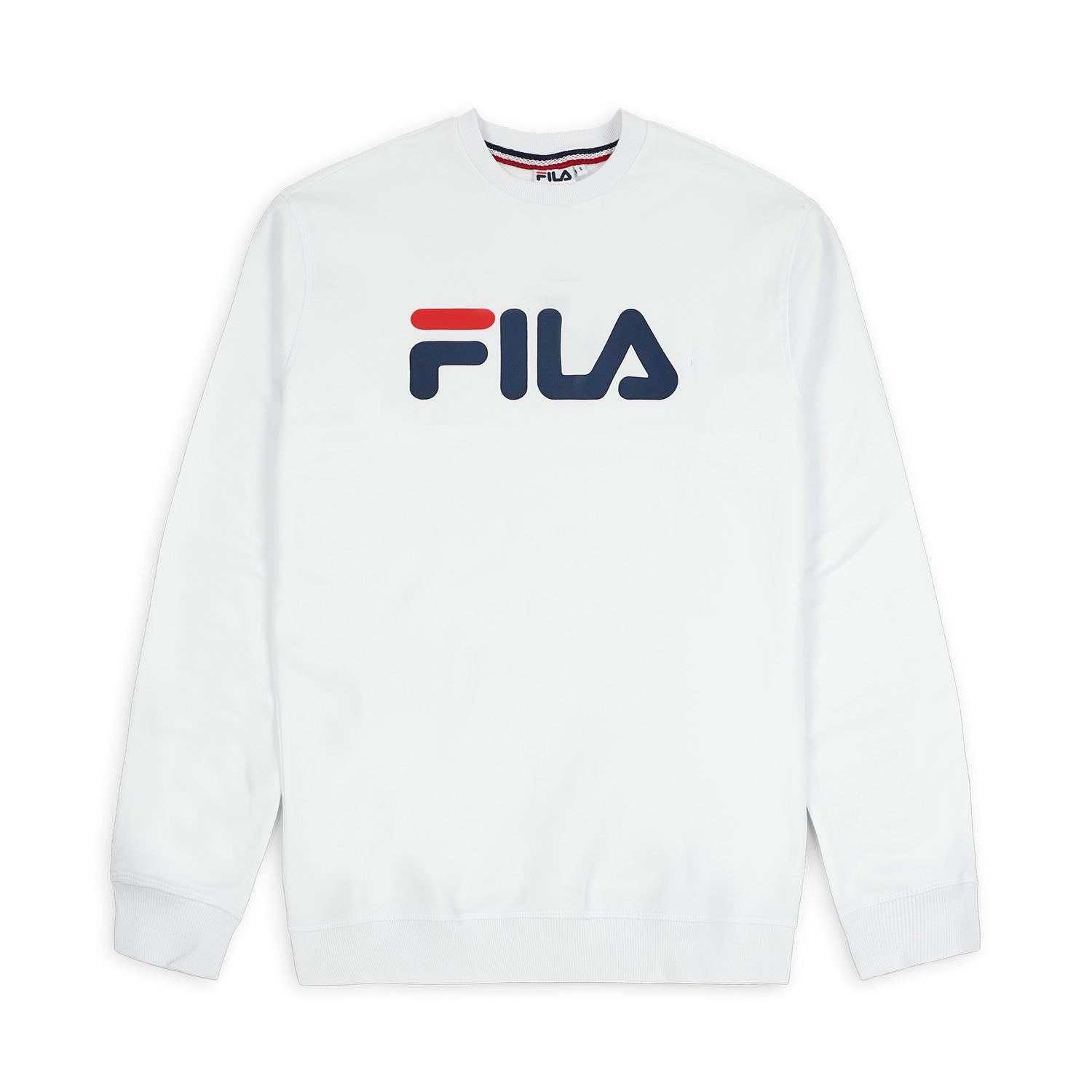 Fila felpa girocollo e logo grande da uomo Classic Pure Crew Sweat 681091 M87 bianco