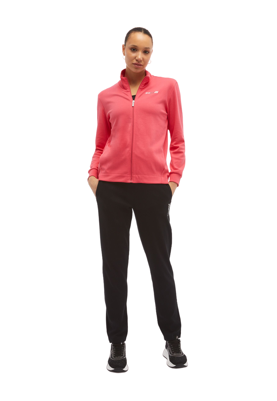 Freddy women&#39;s tracksuit with full zip and high neck S4WTRK10 R24N cyclamen red black