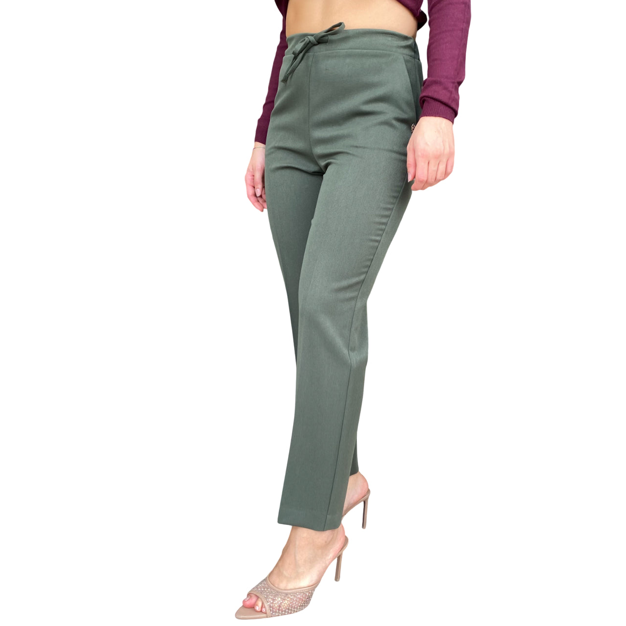 Gaudì Pantalone Donna con Laccetto Verde 521DB25030 2502 - lato