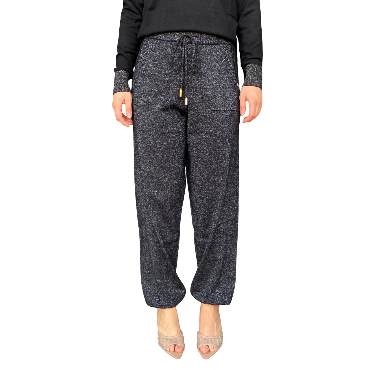 Gaudì Pantaloni 521BD23002 2001 Nero: Pantaloni Donna Lurex con Coulisse