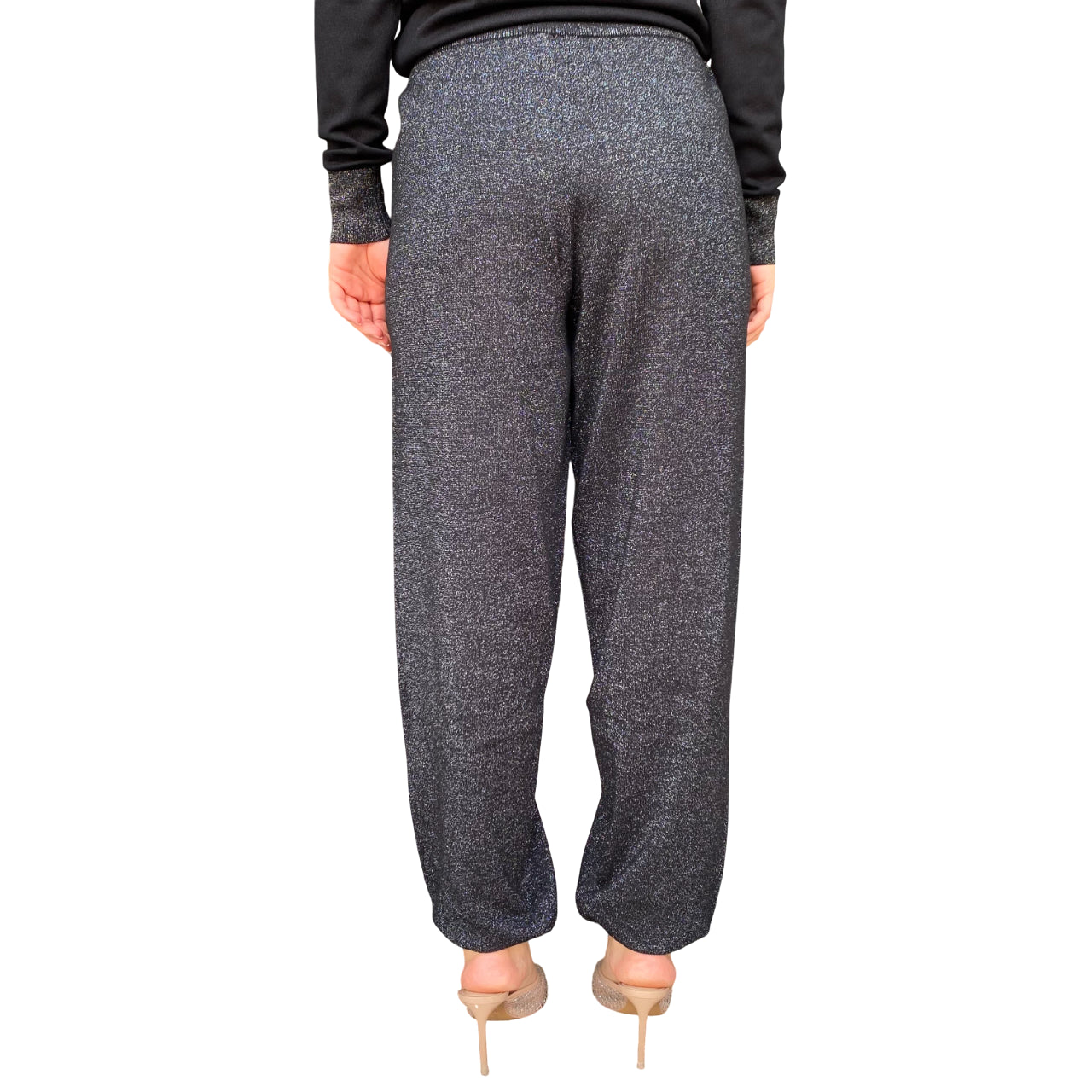 Gaudì Pantaloni 521BD23002 2001 Nero: Pantaloni Donna Lurex con Coulisse - retro