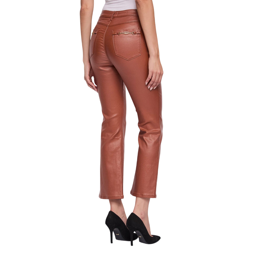 Gaudì Pantaloni 521BD25016_3361 Biscotto: Pantaloni Donna Flare Cropped Similpelle - posteriore