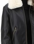 Gaudì Faux leather jacket with faux fur collar 321BD38004 black