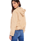 Gaudì Women's safari jacket with hood in nylon 411BD35008 hazelnut