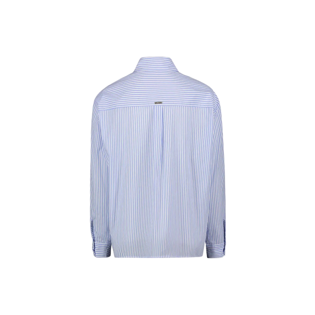 Gaudì long-sleeved women&#39;s shirt with white light blue striped lace