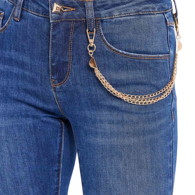 Gaudì pantalone jeans da donna Flare cropped 411BD26011 blu medio