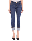 Gaudì pantalone skinny in jeans da donna con risvolto 421BD26004 blu