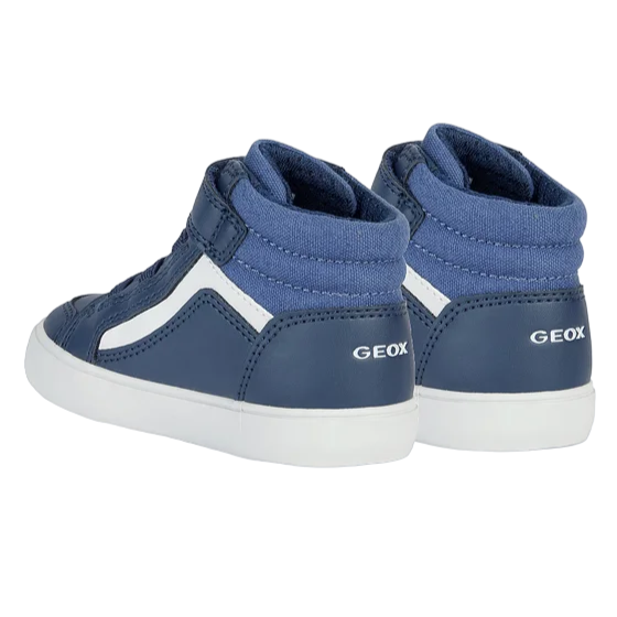Geox children&#39;s high shoe with elastic lace and velcro Gisli B361ND 05410 C0700 blue-light blue