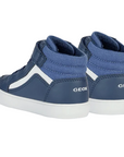 Geox children's high shoe with elastic lace and velcro Gisli B361ND 05410 C0700 blue-light blue
