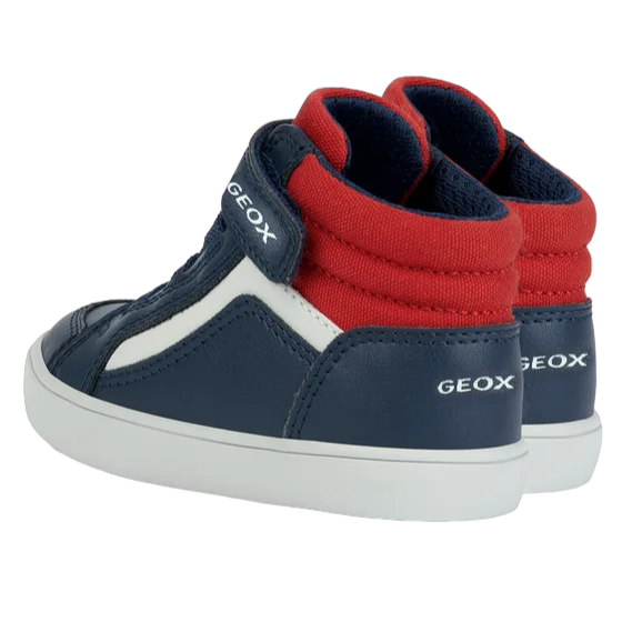 Geox scarpa alta da bambino con laccio elastico e velcro Gisli B361ND 05410 C0735 blu-azzurro