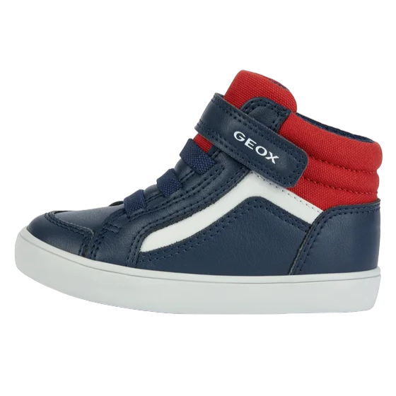 Geox children&#39;s high shoe with elastic lace and velcro Gisli B361ND 05410 C0735 blue-light blue