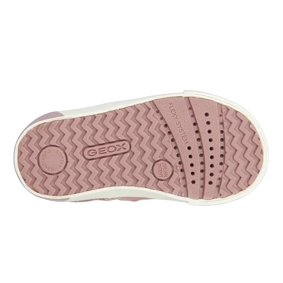 Geox girl&#39;s shoe in suede with elastic velcro lace and Kilwi zip B36D5A-022BC-C8056 pink