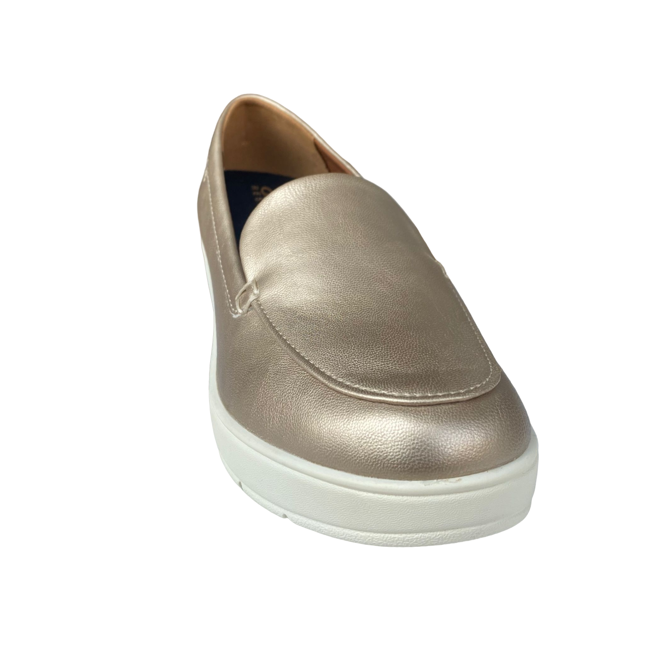 Geox Ilde D36RAB light gold women&#39;s wedge moccasin shoe