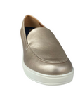 Geox Ilde D36RAB light gold women's wedge moccasin shoe