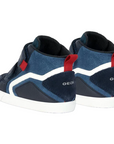 Geox children's high sneaker shoe with leather strap B36A7E-022ME-C4277 Kilwi blue