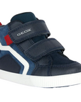 Geox children's high sneaker shoe with leather strap B36A7E-022ME-C4277 Kilwi blue