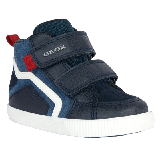 Geox children&#39;s high sneaker shoe with tear in leather B36A7E-022ME-C4277 Kilwi blue