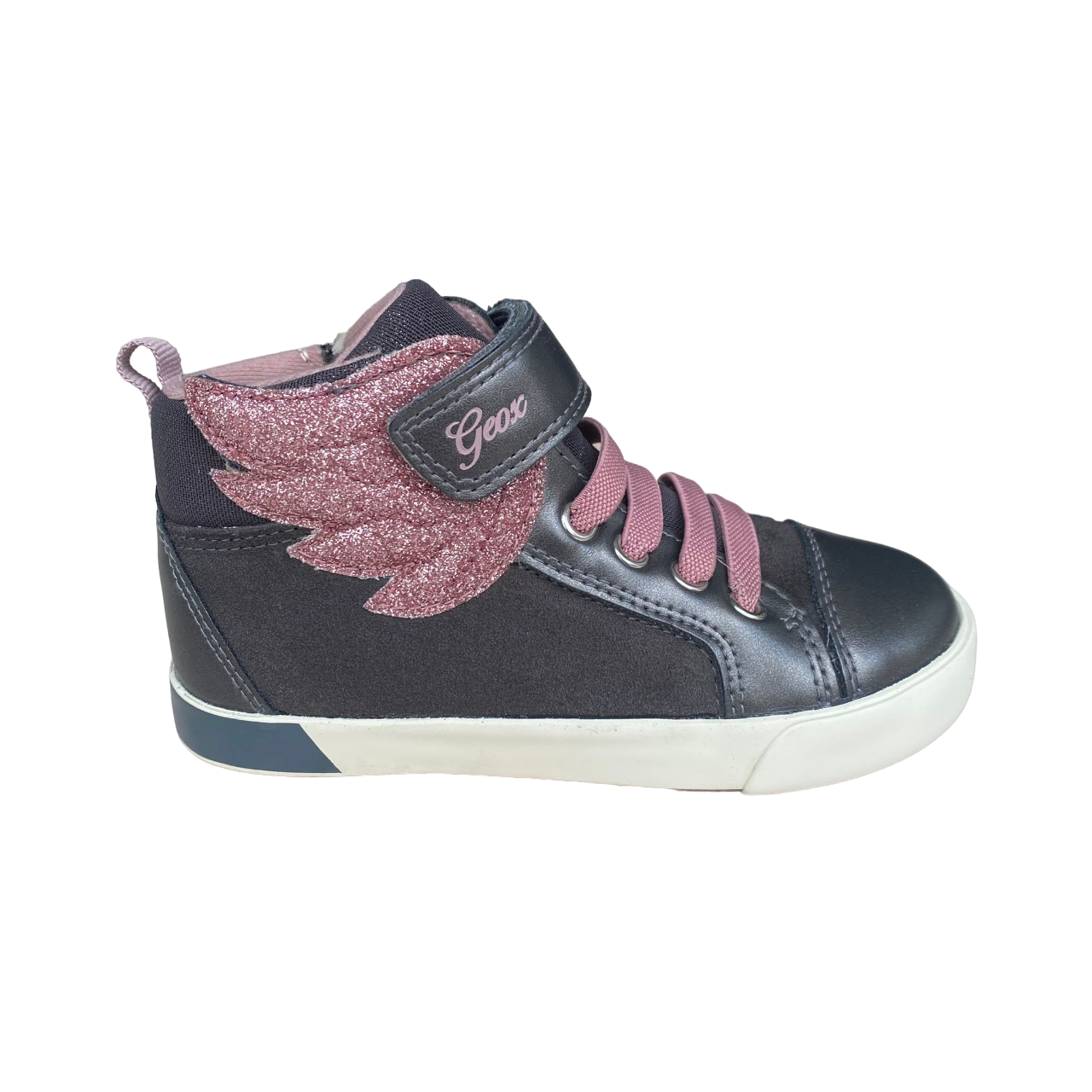 Geox scarpa sneakers da bambina co strappo Kilwi B36D5A 022NF C9F8W grigio-rosa