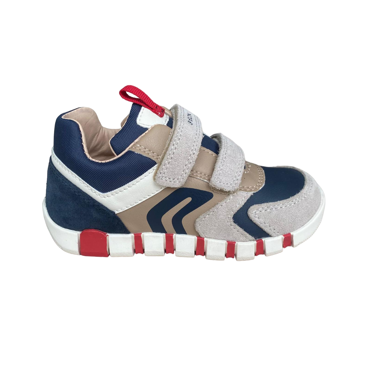 Geox scarpa sneakers da bambino Iupidoo B3555D 022BC C0819 beige-blu