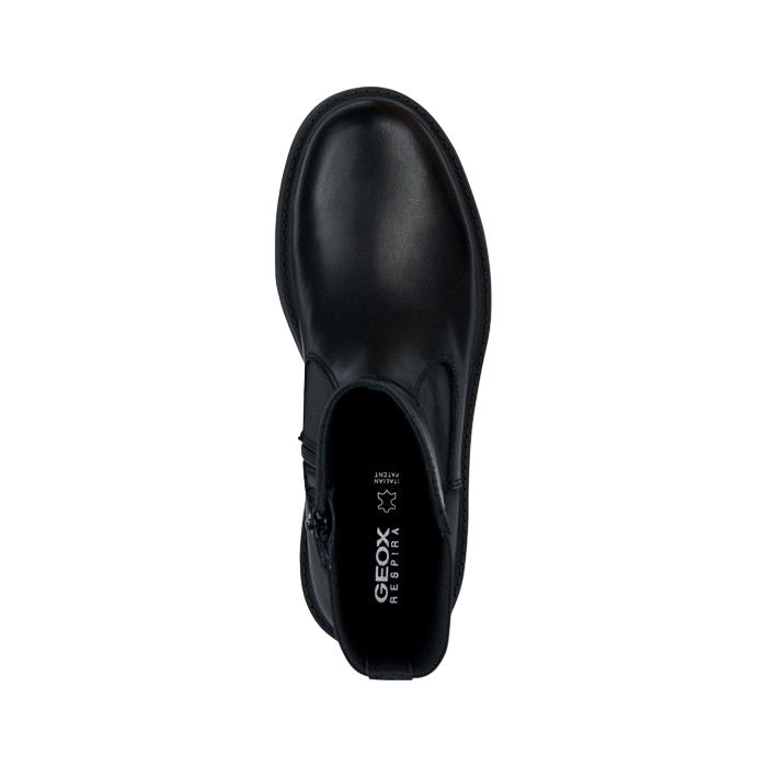 Geox women&#39;s ankle boot with elastic upper and D Spherica EC7 black zip