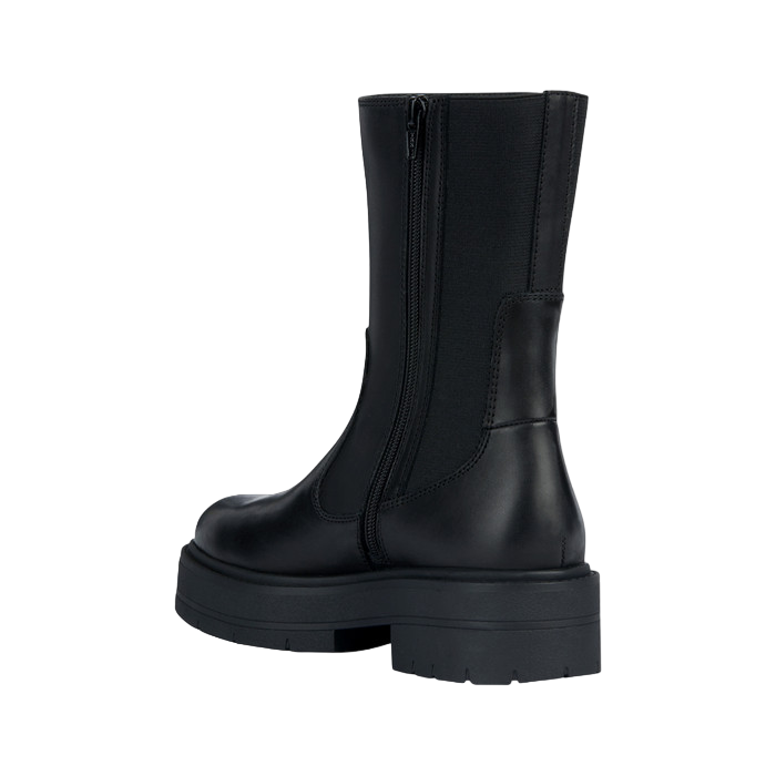 Geox women&#39;s ankle boot with elastic upper and D Spherica EC7 black zip
