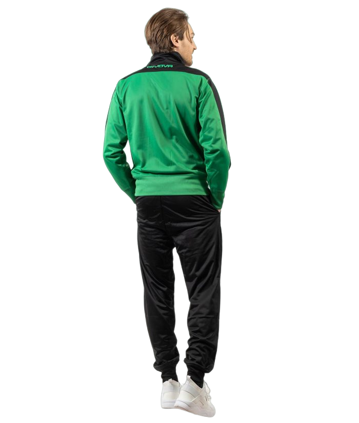 Givova Tuta sportiva da uomo in triacetato Roma TR036 1310 verde-nero 2
