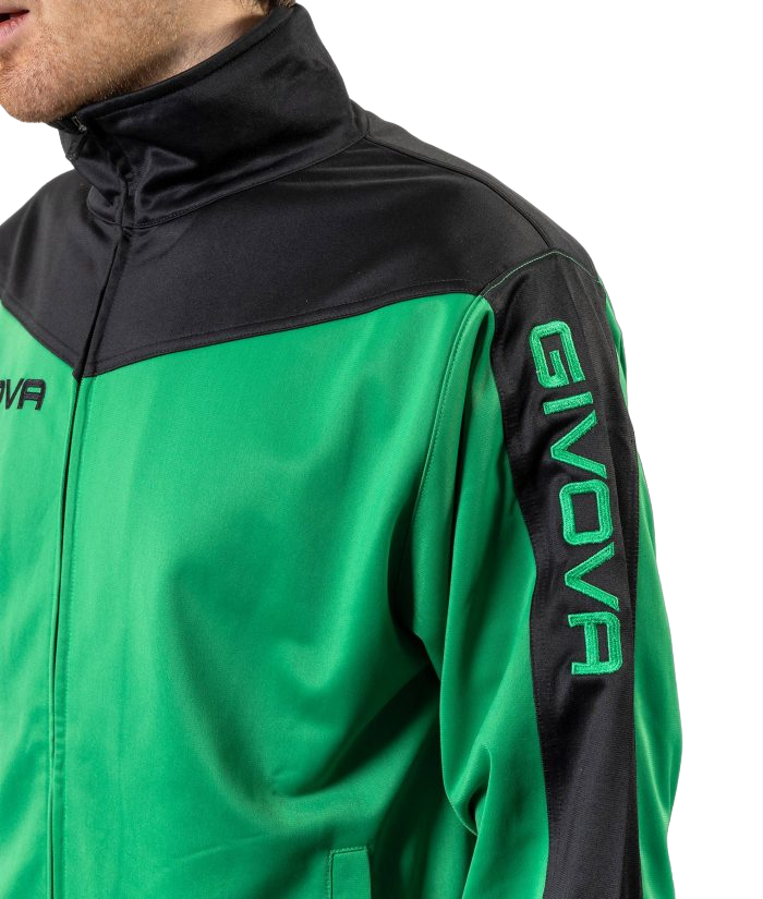 Givova Tuta sportiva da uomo in triacetato Roma TR036 1310 verde-nero 3