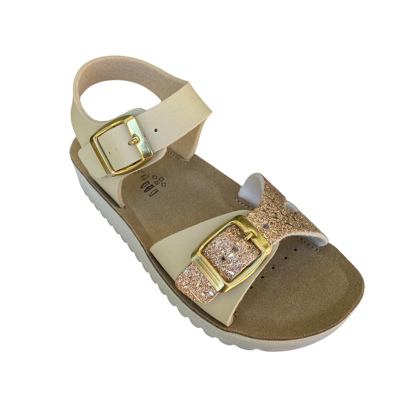 Goldstar sandalo da bambina con plantare anatomico fasce regolabili con applicazioni GSP46C beige