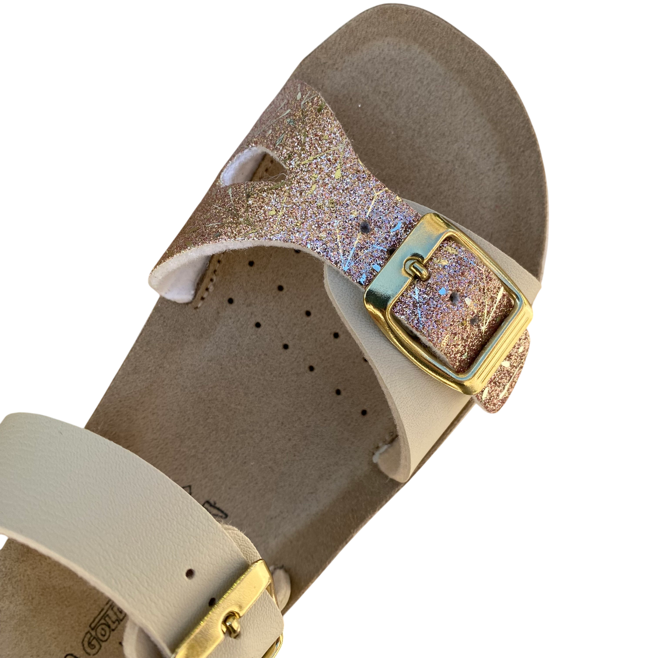 Goldstar sandalo da bambina con plantare anatomico fasce regolabili con applicazioni GSP46C beige