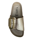 Goldstar women's slipper leather insole with golden buckle GS4836 platinum