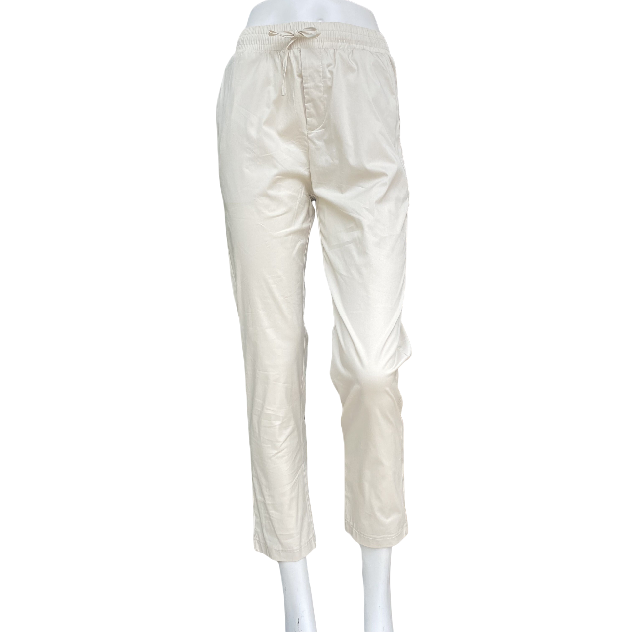 Griffai pantalone da donna in tessuto tecnico con elastico e laccio in vita DGP6306 beige_fronte