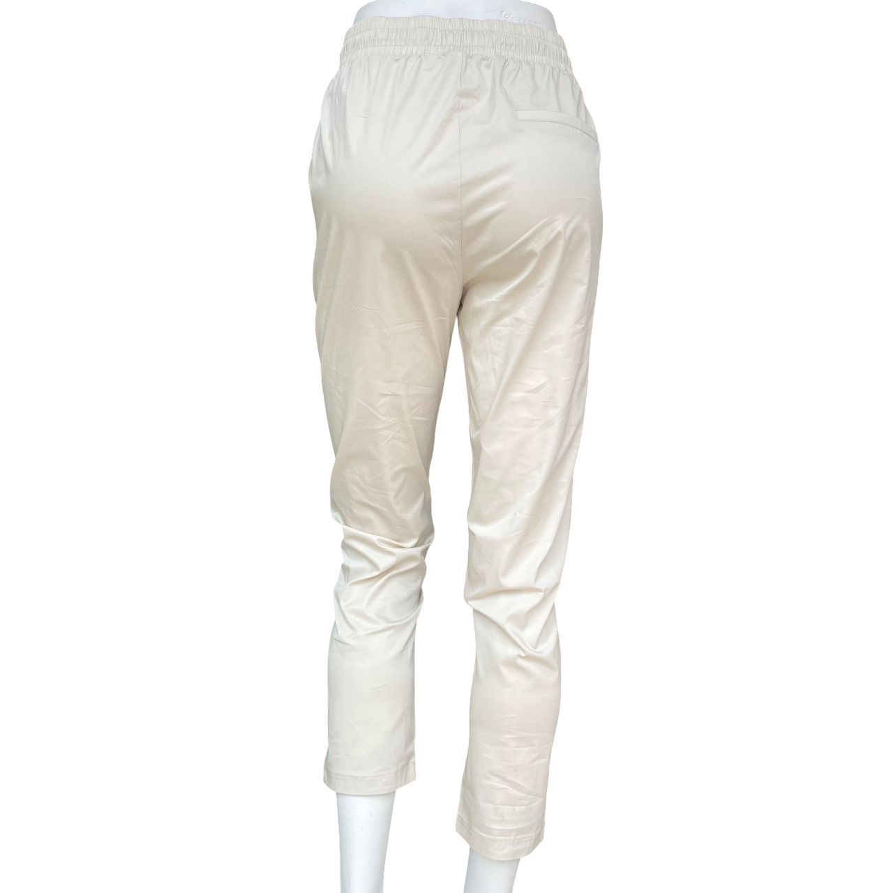 Griffai pantalone da donna in tessuto tecnico con elastico e laccio in vita DGP6306 beige_retro