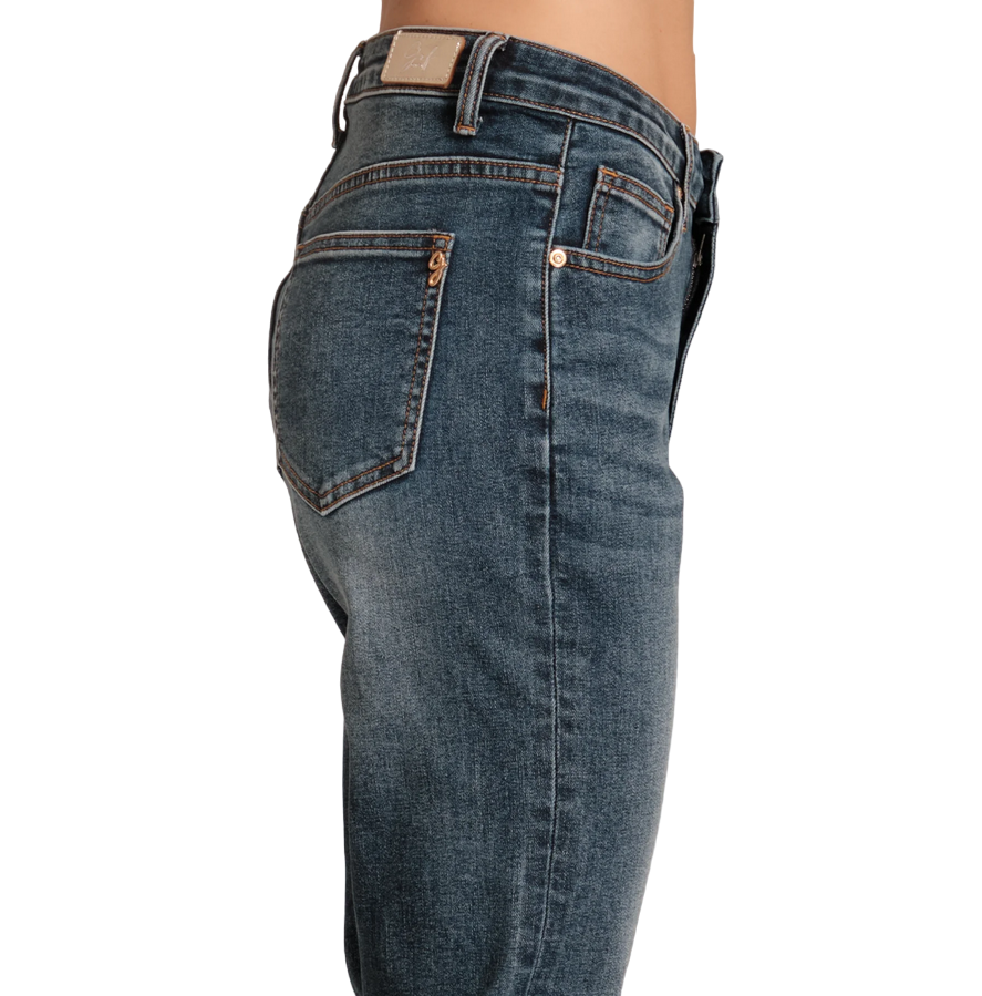 Griffai women&#39;s jeans trousers Mum DGP4758 medium blue
