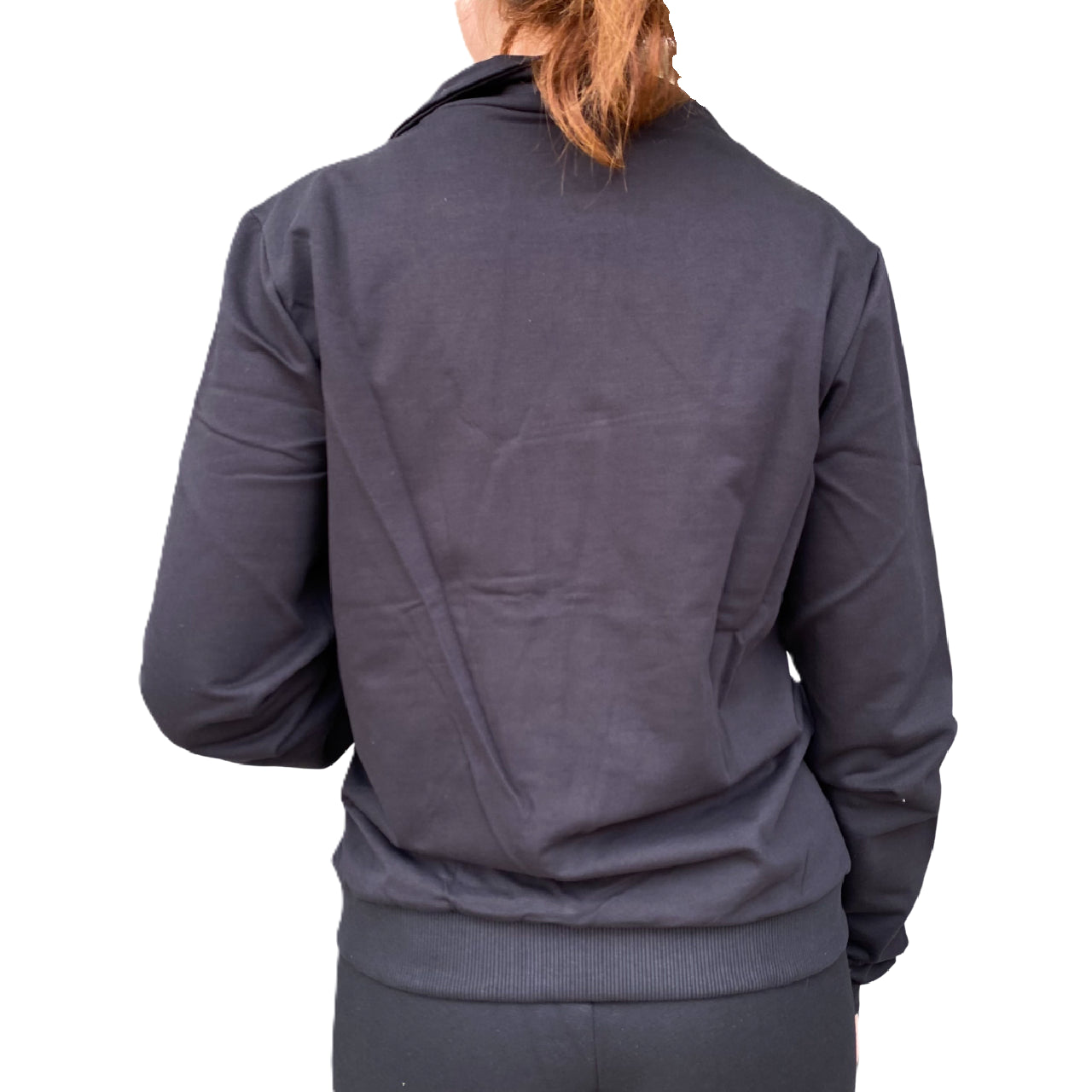 Hangar - Felpa Donna Z635DNRO01 Nera in Cotone Elasticizzato - retro