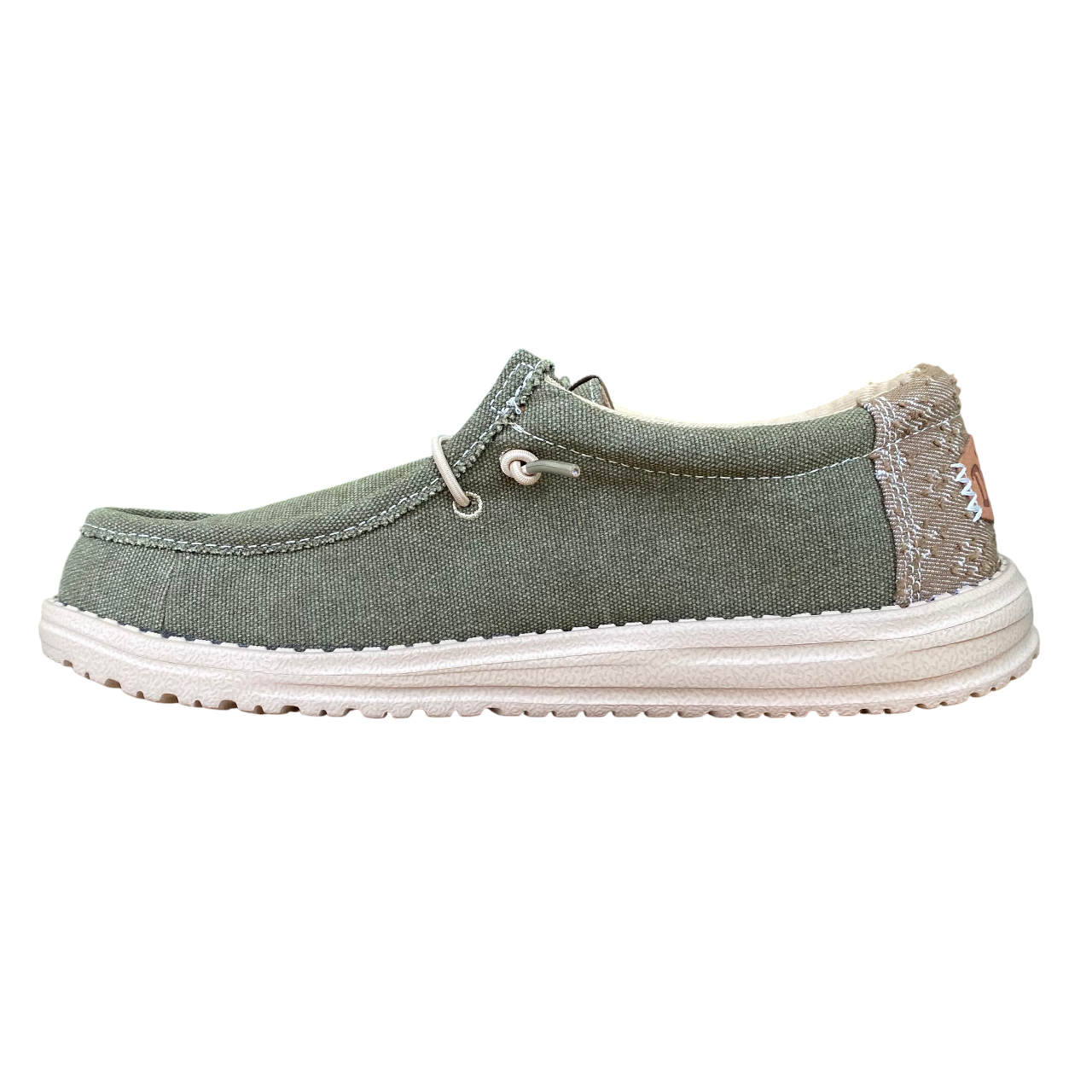 Hey Dude scarpa con tomaia in tessuto da uomo Wally summer linen 43084-3YT verde scuro-crema irlandese